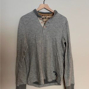 Ruehl No.925 Gray Men's Henley Sweater